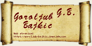 Goroljub Bajkić vizit kartica